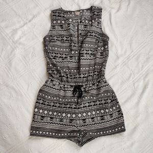 Black and cream romper